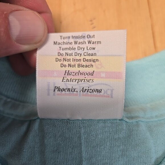 VTG Native American Flower Girl Teal Single Stitch Size Large de Grazia - Picture 8 of 8